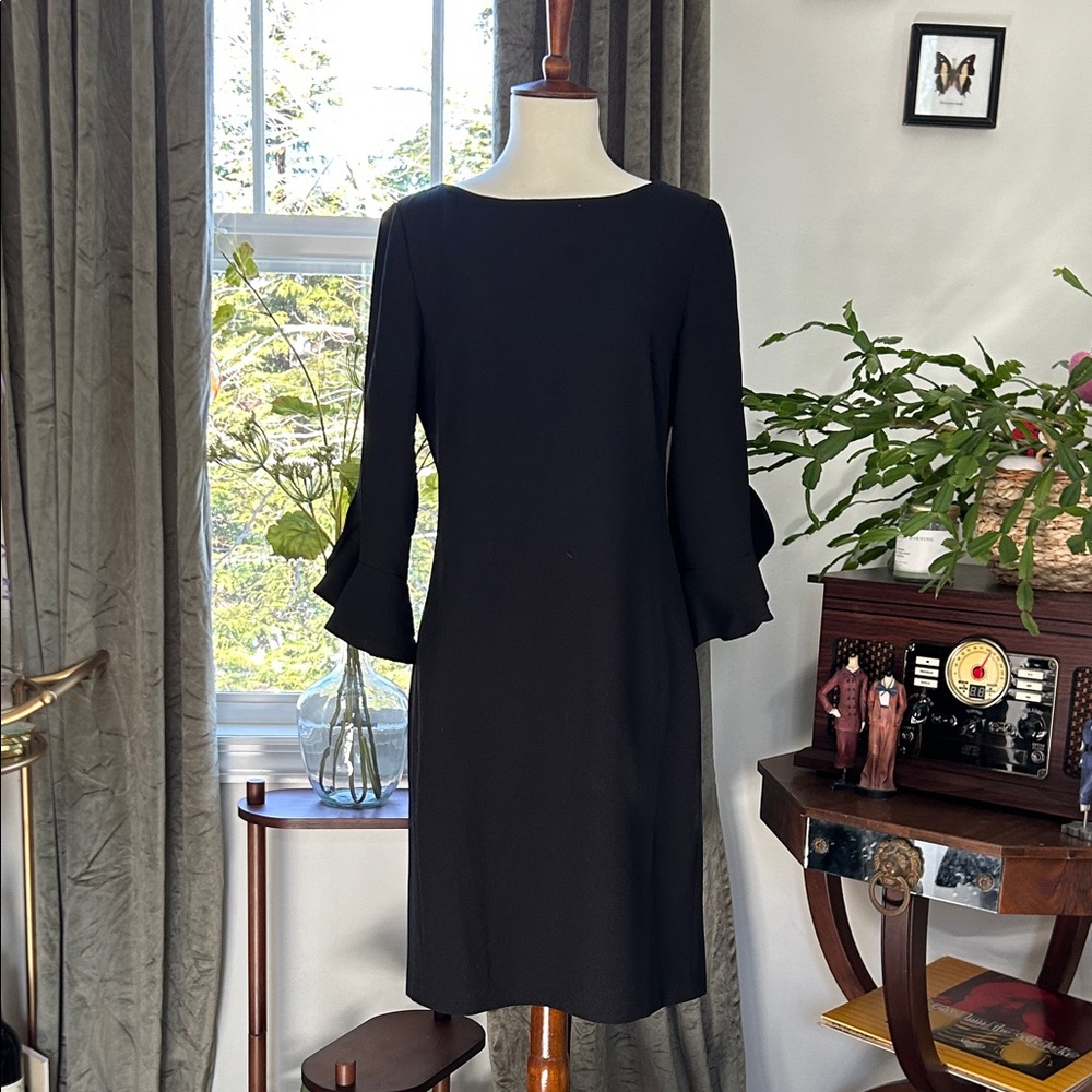 Karl Lagerfeld Elegant Black Long Sleeve Dress
